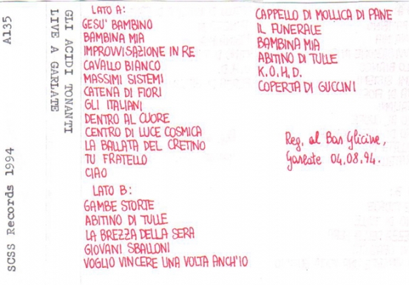 a135 gli acidi tonanti: live a garlate 1994 a135 gli acidi tonanti: live a garlate 1994